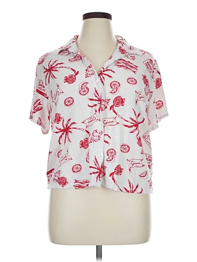 Pre-owned Angel Kiss Short Sleeve Blouse In White