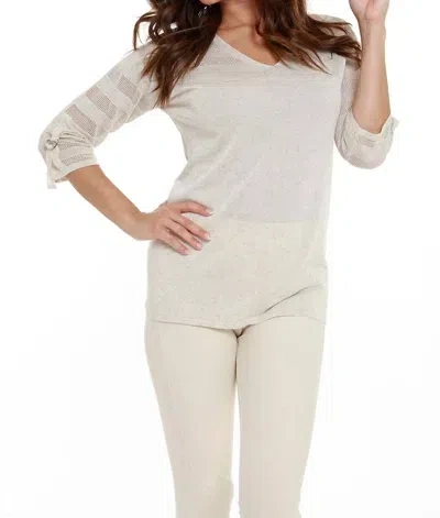 Angel Linen V-neck Top In Sand In White