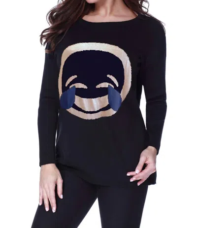 Angel Lol Emoji Top In Black Multi