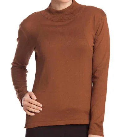 Angel Long Sleeve Mock Neck Pullover In Mocha In Brown