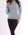 Angel Long Sleeve Mock Neck Pullover In Sky Blue In Purple