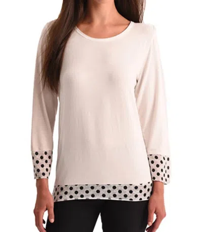 Angel Long Sleeve Polkadot Top In Sand In Multi