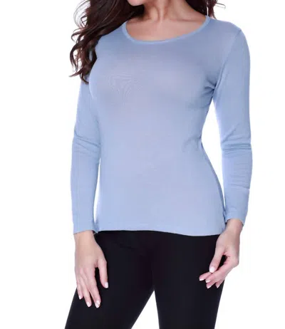 Angel Long Sleeve Scoop Neck Top In Sky Blue