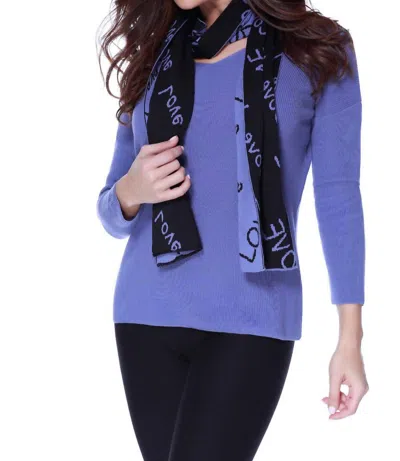 Angel Love Pullover W/ Scarf In Lavender In Blue