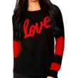Angel Love Scoop Neck Pullover In Black/fire In Multi