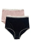Angel Maternity Assorted 2-pack Maternity Briefs In Nude/black