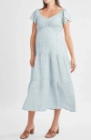 Angel Maternity Baby Shower Ruffle Sleeve Maternity Dress