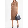 Angel Maternity Elegance Knit Maternity Midi Dress