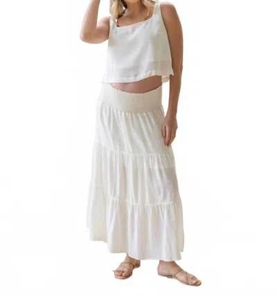 Angel Maternity Luana Maternity Cropped Tank Top In White