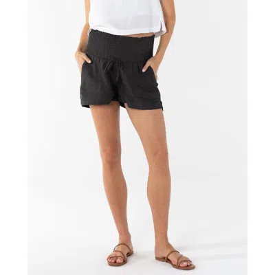 Angel Maternity Maternity Summer Drawstring Black Shorts