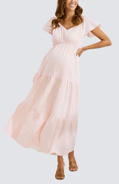 Angel Maternity Serena Baby Shower Maternity Midi Cotton Dress