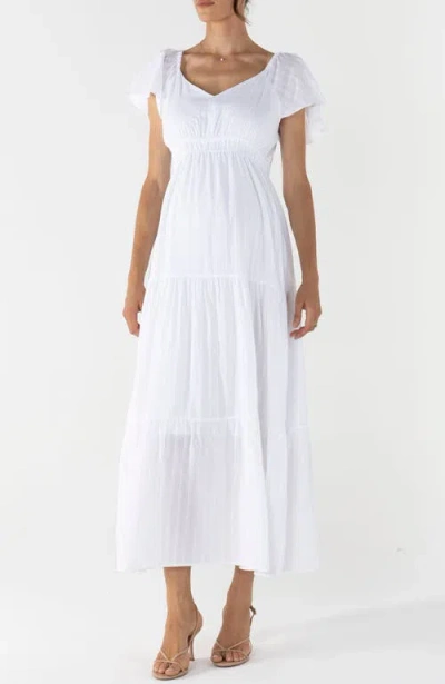 Angel Maternity Serena Baby Shower Maternity Midi Cotton Dress