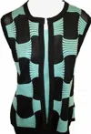 ANGEL MOD CHECKER VEST IN BLACK/AQUA