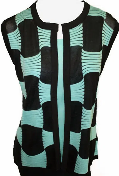 Angel Mod Checker Vest In Black/aqua