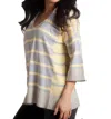 Angel Nautical Oversized 3/4 Sleeve Hoodie In Yellow/gray In Yellow