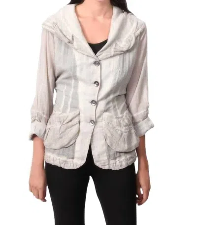 Angel Oil Wash Hooded Button-up Cardigan In Sand In Grey