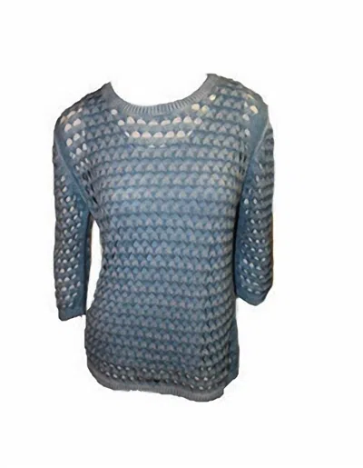 Angel Open Stitch Pullover In Denim In Multi