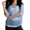 Angel Open Stitch Pullover In Denim In Multi