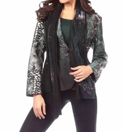 Angel Paisley One-button Blazer In Green Multi In Silver