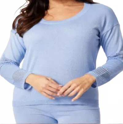 Angel Pointelle Knit Sweater In Sky Blue