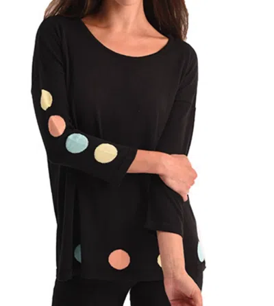 Angel Polkadot Scoop Top In Black Multi