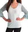 ANGEL POLKADOT SLEEVE TOP IN MINT