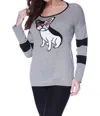 Angel Puppy Eyes Pullover In Gray In Gray