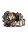 Angel Ranch Women's Python And Studded Leather Belt In Multicolor In Multi