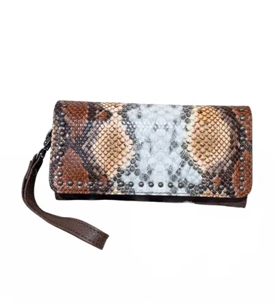 Angel Ranch Women's Studded Python Clutch In Brown