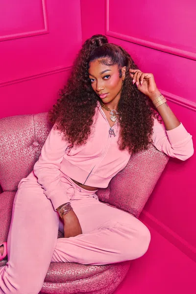 Angel Reese X Juicy Couture Angel Couture Big Bling Velour Hoodie