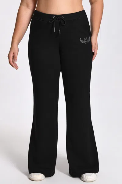 Angel Reese X Juicy Couture Plus-size Angel Couture Wide Leg Fleece Pants In Black