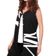 ANGEL RETRO BRIGHTS LONG VEST IN BLACK/WHITE