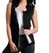 ANGEL REVERSIBLE EDGED VEST IN BLACK/WHITE