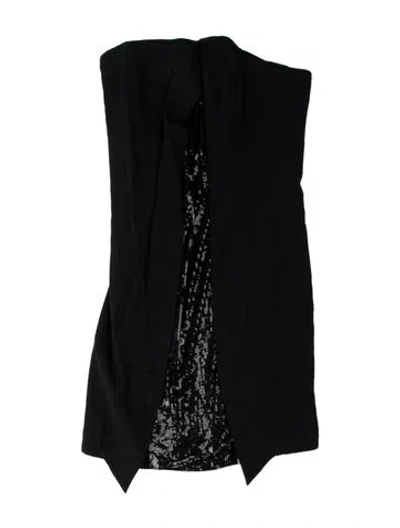 Pre-owned Angel Sanchez Asymmetrical Mini Dress In Black