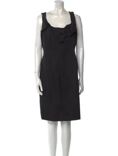Pre-owned Angel Sanchez Silk Knee-length Dress In Black