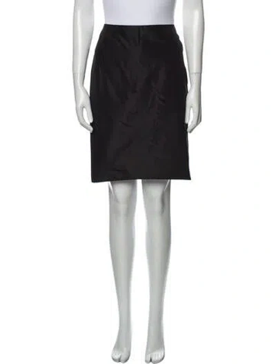 Pre-owned Angel Sanchez Silk Knee-length Skirt In Black