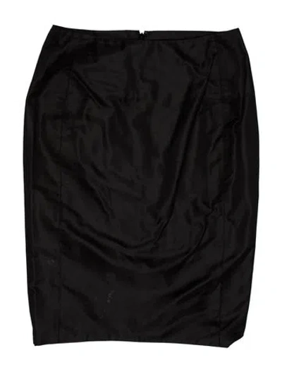 Pre-owned Angel Sanchez Silk Knee-length Skirt In Black
