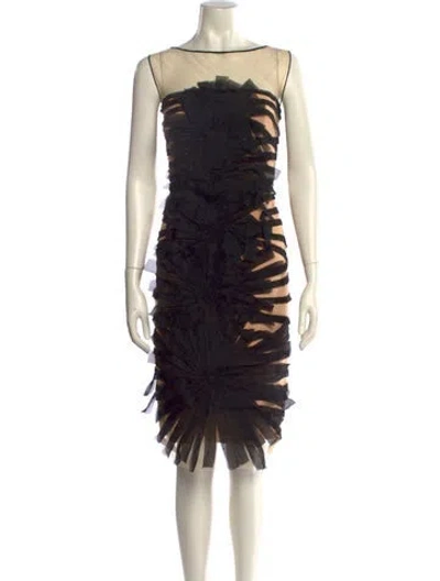 Pre-owned Angel Sanchez Silk Long Dress In Neutral