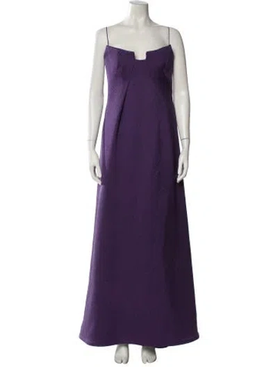 Pre-owned Angel Sanchez Silk Long Dress In Purple