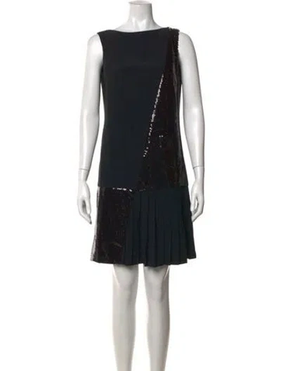 Pre-owned Angel Sanchez Silk Mini Dress In Black