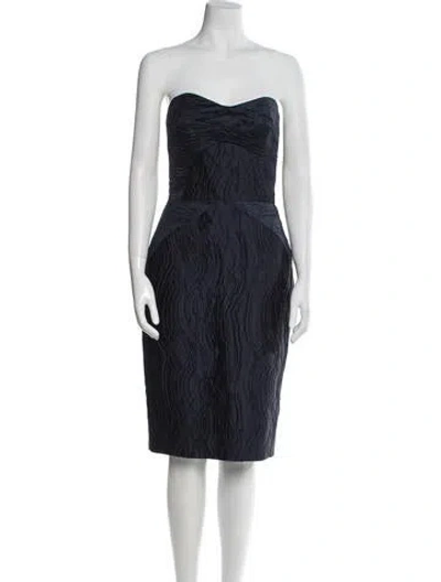 Pre-owned Angel Sanchez Silk Mini Dress In Blue