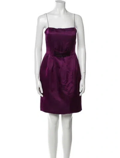 Pre-owned Angel Sanchez Silk Mini Dress In Purple