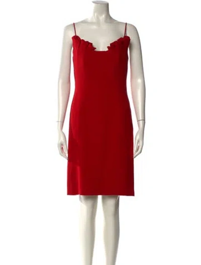Pre-owned Angel Sanchez Silk Mini Dress In Red