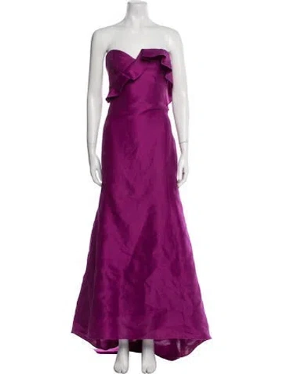 Pre-owned Angel Sanchez Strapless Long Dress In Purple