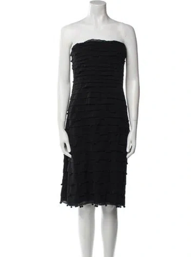 Pre-owned Angel Sanchez Strapless Mini Dress In Black