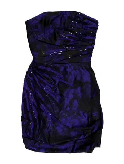 Pre-owned Angel Sanchez Strapless Mini Dress In Blue