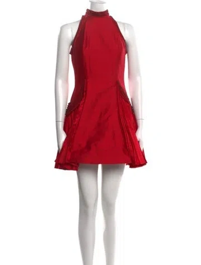 Pre-owned Angel Sanchez Vintage Mini Dress In Red