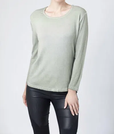 Angel Scoop-neck Top In Olive In Grey