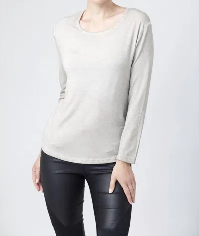 Angel Scoop-neck Top In Sand In Grey
