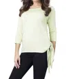 ANGEL SIDE-TIE SWEATER IN LIME